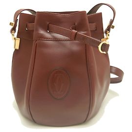 Borsa a tracolla Cartier in vitello Bordeaux Bordò