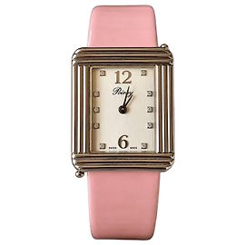 Poiray ma Première watch 10 diamonds pink leather Pink Silver hardware