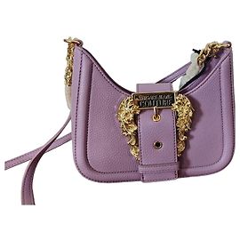Bolsa de ombro Versace Jeans Couture em couro lavanda Lavanda