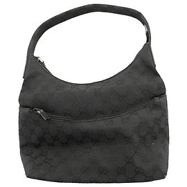 Sac à épaule Gucci en toile GG noire Noir