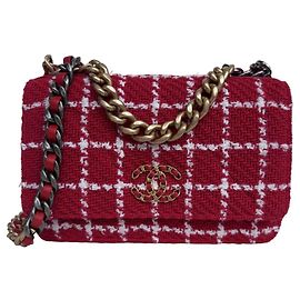 Chanel 19 Wallet on Chain Rouge Tweed Autre