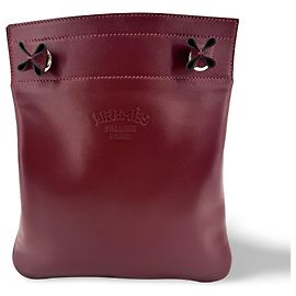 Hermès Hermes Aline Milo Lambskin and Swift Mini Dark red