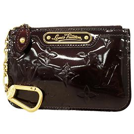 Louis Vuitton Vernis Pochette Clé NM Coin Case Dark red