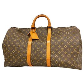 Sac Louis Vuitton Boston Monogram Keepall 55 Marron