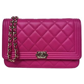 Chanel Le Boy WOC Portefeuille-sac Agneau Rose Autre
