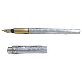 Cartier Füllfederhalter Versilbert mit Goldfeder Golden Silber Hardware
