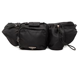 Borsa cintura Prada Tessuto multi-tasche nera Nero