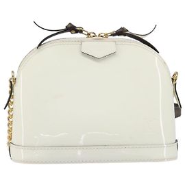 Louis Vuitton Alma Chain Vernis with Monogram Canvas Mini Blanc