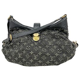 Bolso de hombro Louis Vuitton Monogram Denim XS Negro