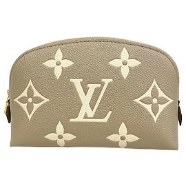 Louis Vuitton Monogram Empreinte Bicolor Pochette Tic Bag/Pouch Beige