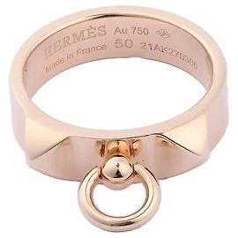 Hermès Bague Hermes Collier de Chien 750(PG) 6.5g 50 21AK270306 Doré