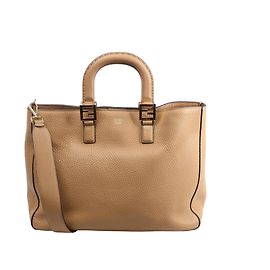 mala 2Way Fendi Selleria FF Medium em couro, Castanho 8BH368 Marrom