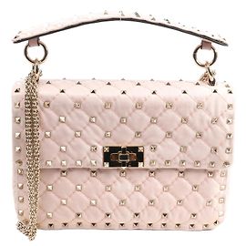 Borsa a spalla 2Way Valentino Garavani Rockstud Spike in pelle Rosa Rosa