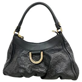 Bolsa de ombro Gucci em couro preto Preto