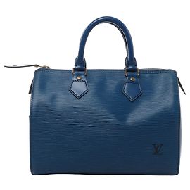 Louis Vuitton Speedy 25 Epi Leather Handbag in Blue M43015 Blue