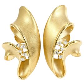 Autre Marque Orecchini a clip in oro giallo 18K e diamanti D'oro