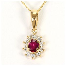 Autre Marque Collana in oro giallo 18K con rubino e diamante D'oro