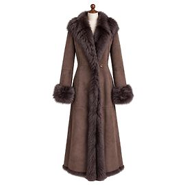 Ventcouvert Cappotto lungo in pelle di agnello e visone Marrone