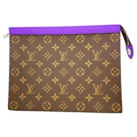 Louis Vuitton Monogram Pochette Voyage MM Clutch Bag Brown