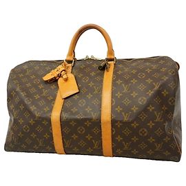 Louis Vuitton Boston Monogram Keepall 50 Castaño