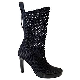 Botas Fendi en tela negra Negro