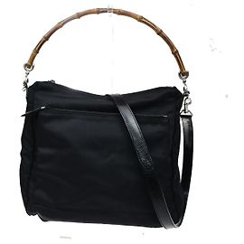 Gucci Sherry bamboo Nylon Nero