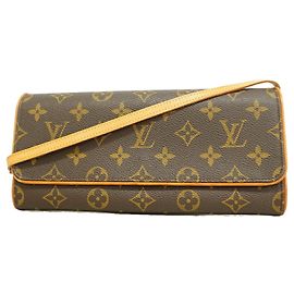 Borsa a tracolla Louis Vuitton Monogram Pochette Twin GM Marrone