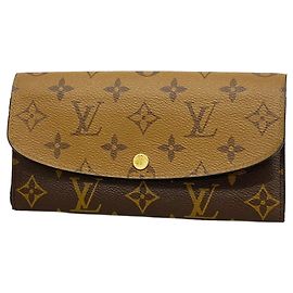 Louis Vuitton Monogram Reverse Portefeuille Emilie Long Wallet Braun