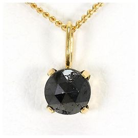 Autre Marque Collar de oro amarillo 18K con diamante negro Negro Dorado