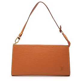 Bolsa de Ombro Louis Vuitton Epi Pochette Accessoires Castanha Marrom