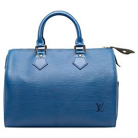 Borsa Boston Louis Vuitton Epi Speedy 25 Blu Blu