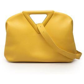Yellow Bottega Veneta Medium Leather The Point Triangle Satchel Yellow