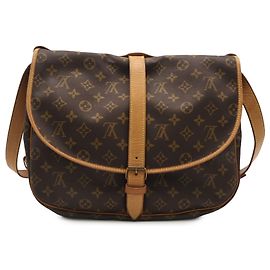Sac bandoulière Louis Vuitton Monogram Saumur 35 Marron Marron