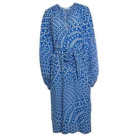 Autre Marque Phaeonia, blue and white graphic dress White Blue