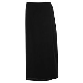 Yohji Yamamoto, saia maxi de lã preta Preto