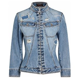 Dolce & Gabbana, distressed denim strass jacket Blue