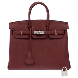 Hermès Sac HERMES Birkin 25 en Cuir Rouge - 104007 Rouge