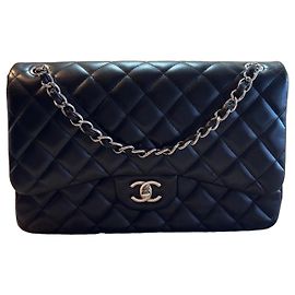 Chanel Jumbo Black Lambskin Quilted Shoulder Bag Pre-owned Other