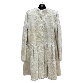 J. Mendel Paris Mantel Elfenbein mit abnehmbarer Kapuze Größe S Gebraucht Andere