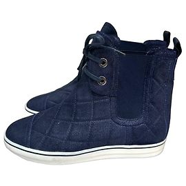 Baskets montantes matelassées Chanel Navy - EU 36.5 Occasion Autre
