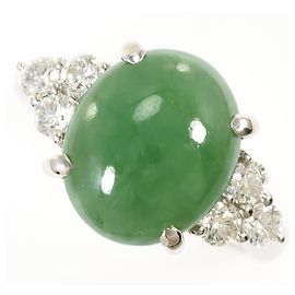 Autre Marque Anillo alianza de platino con jade y diamantes Otro