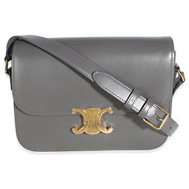 Céline Bolsa Celine Teen Triomphe em couro de bezerro granulado e liso Marrom