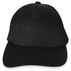 Autre Marque Boné de Beisebol Saint Laurent em algodão gabardine preto com logótipo bordado Medium Outro