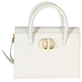 Petit sac cabas St. Honore Christian Dior en veau blanc Blanc