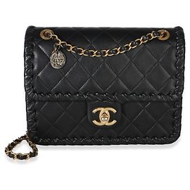 Bolso Small My Own Frame de piel de becerro acolchada trenzada en negro Chanel Negro