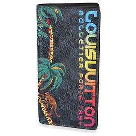 Carteira Louis Vuitton Damier Graphite Cobalt Canvas Jungle Brazza Preto