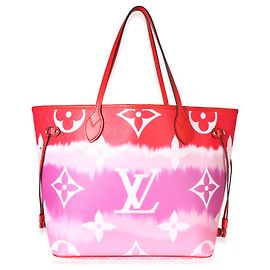 Louis Vuitton Rouge Giant Monogram Escale Canvas Neverfull MM Rose Multicolore