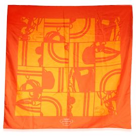 Hermès Orange Silk En Désordre Scarf 90 Other