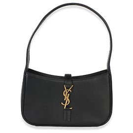 Autre Marque Saint Laurent Mini Le 5 a 7 Hobo in pelle di vitello liscia nera Nero
