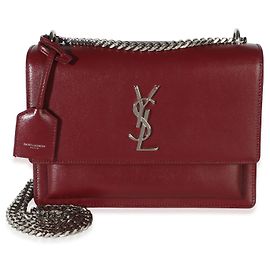 Autre Marque Bolsa de corrente Sunset Medium em pele de vitelo lisa vermelha Saint Laurent Vermelho
